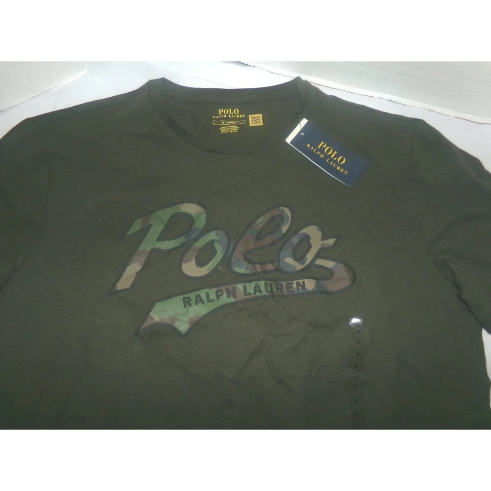Polo Ralph Lauren Mens SZ MED Army Green Camo S/S T-Shirt NWT